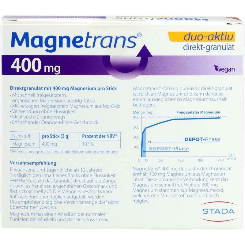 MAGNETRANS duo-aktiv 400 mg Sticks