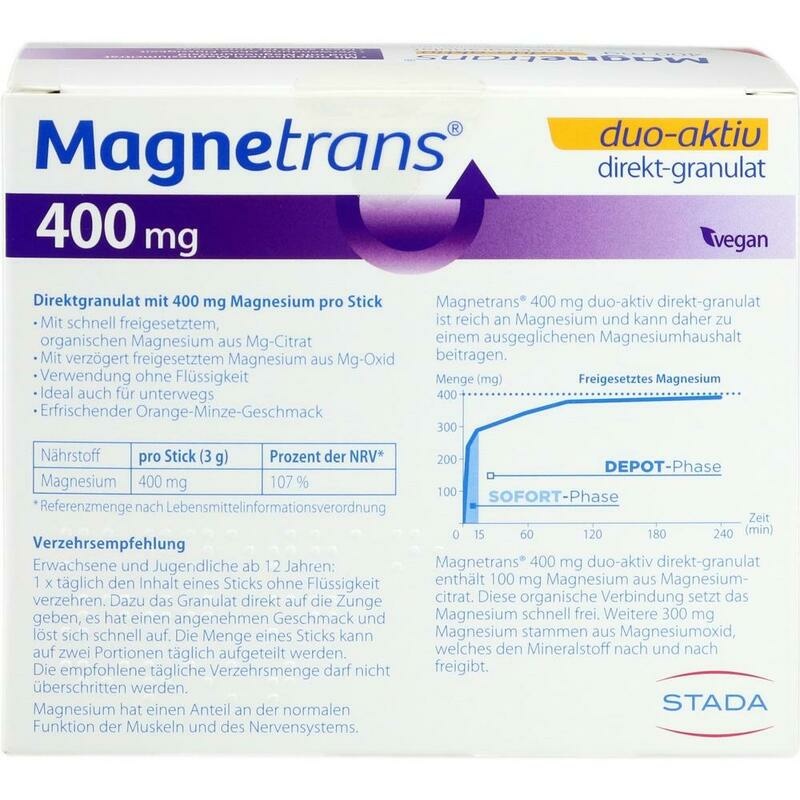 MAGNETRANS duo-aktiv 400 mg Sticks